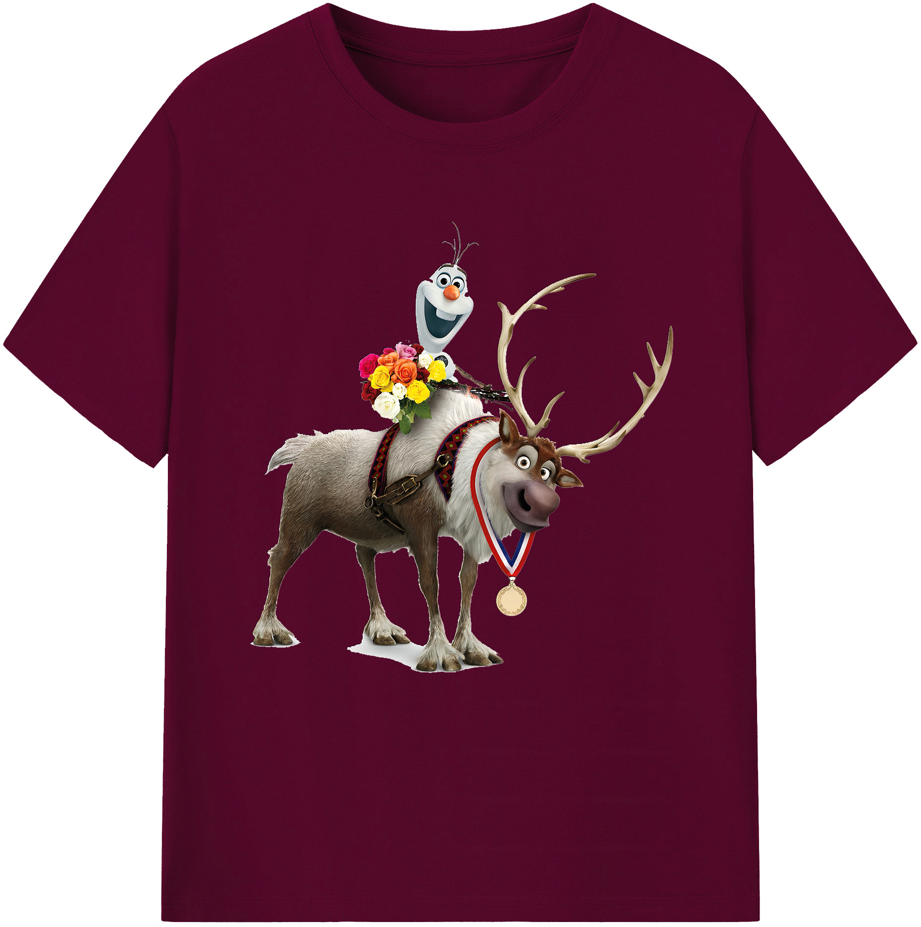 （画像用） アナと雪の女王 アンナ エルサ Frozen Anna Elsa レディースカジュアルプリントTシャツ（綿100％）
